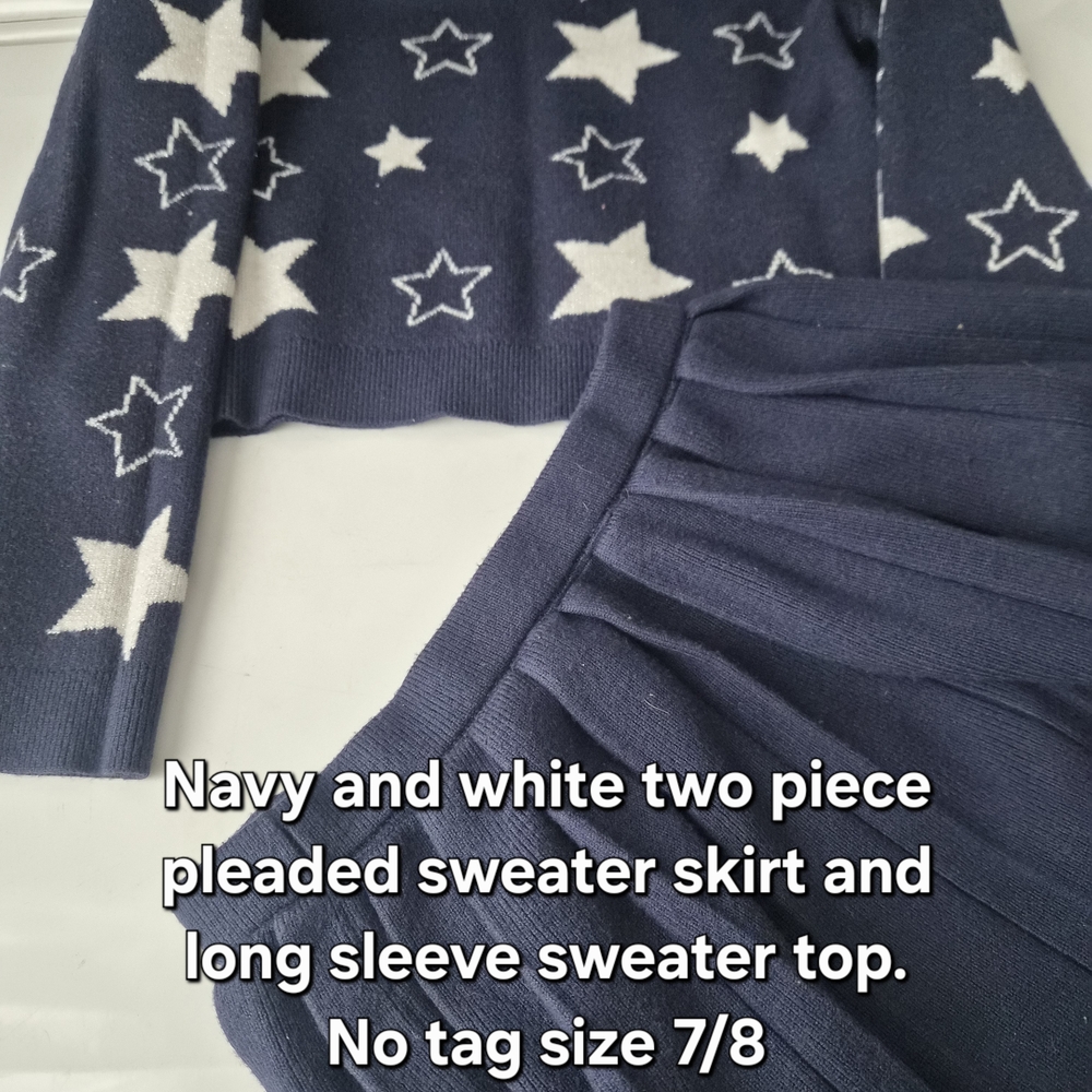 Stylish Navy and White Star Sweater Set